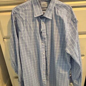 Charles Tyrwhitt Blue and Green Plaid Men's Shirt